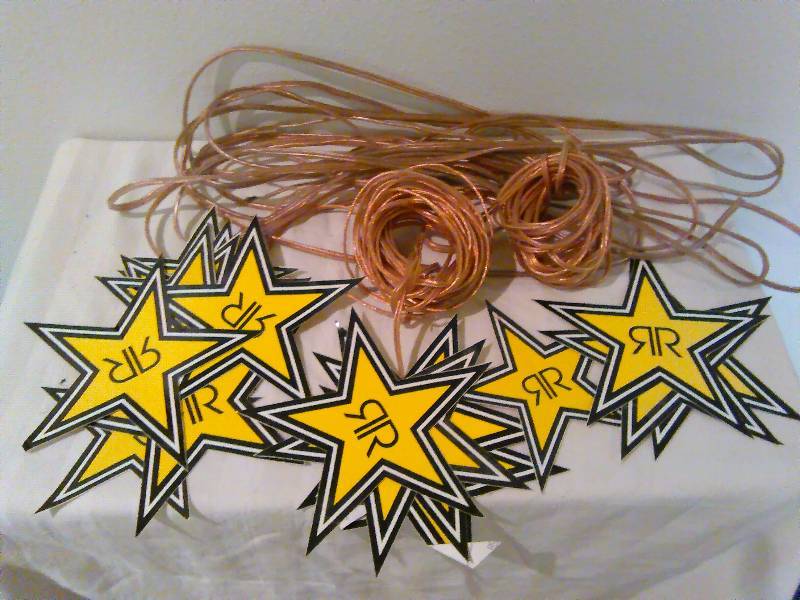 lot 205 image: Rock Star Brand Stars, Heavy gauge Speaker Wire