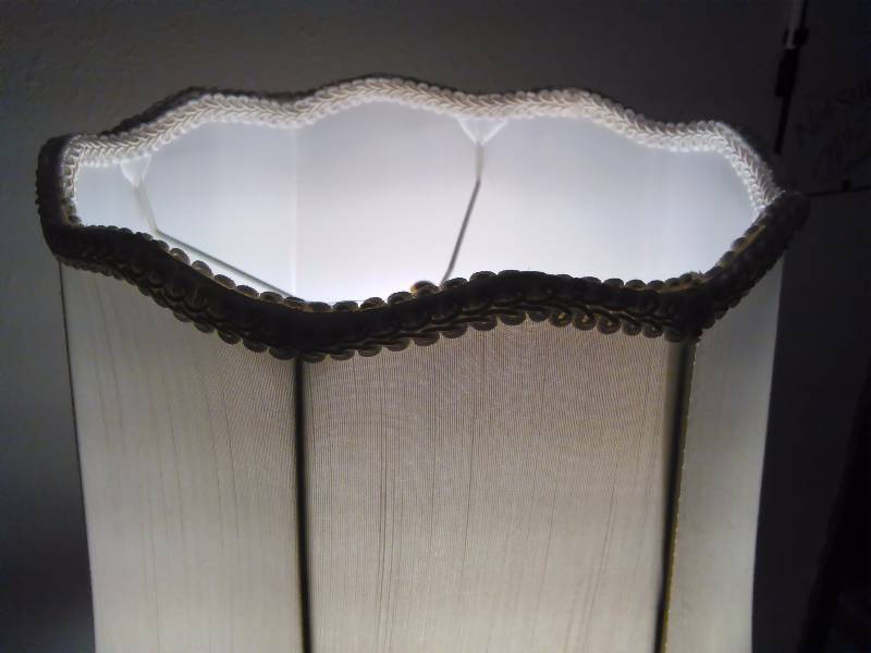 lot 217 image: Vintage Black Lamp and Shade, works, 36 in. tall with shade