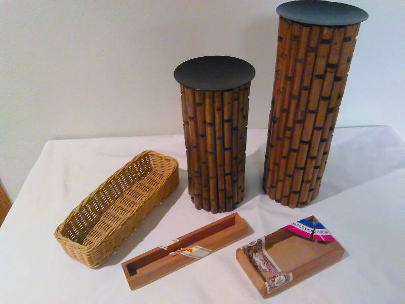 lot 239 image: Bamboo Candle Holders, Beautiful quality