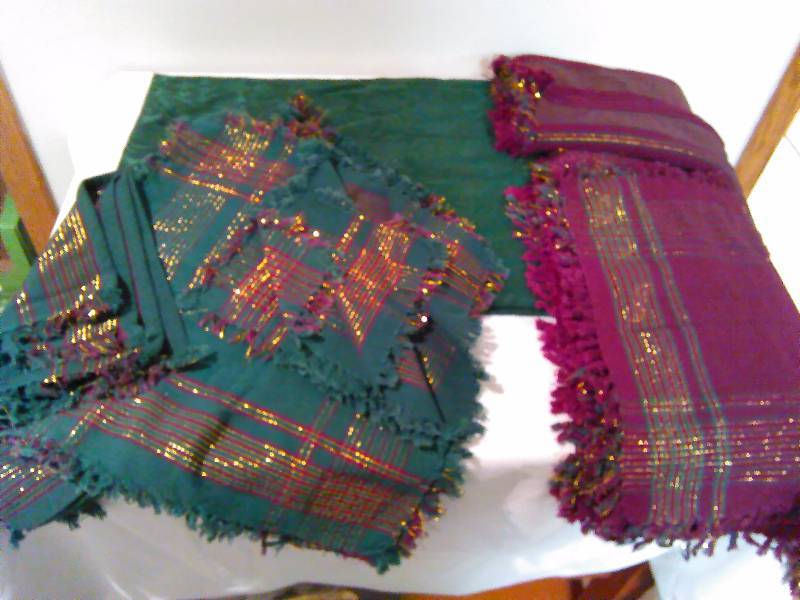 lot 247 image: Holiday Table Linens, Setting for 12