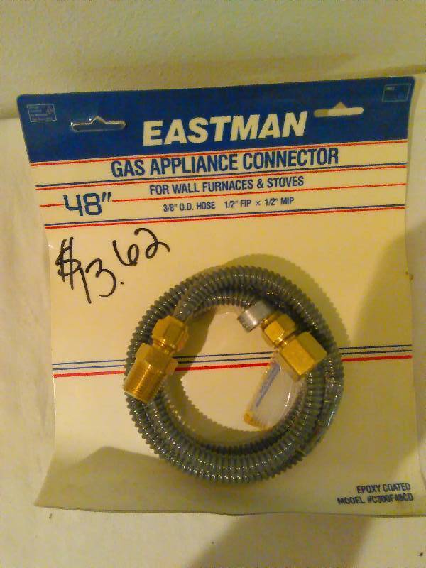 lot 163 image: Gas Appliance Connector, wall furnaces and stoves, 48 Epoxy Coated C300F48CD