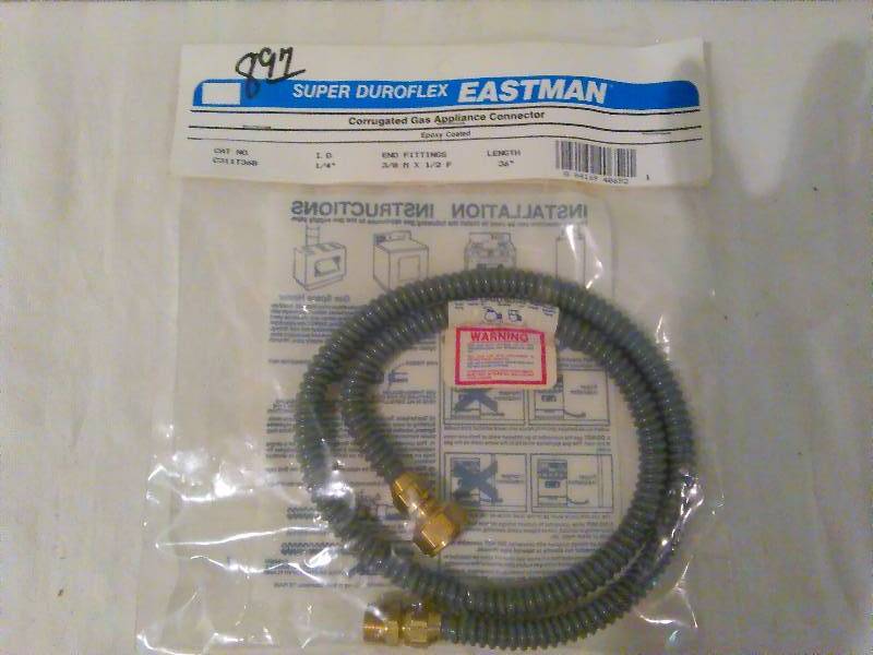 lot 173 image: Corrugated Gas Appliance Connector, Super DuroFlex Eastman, 36 in.  See Pictures for full detail