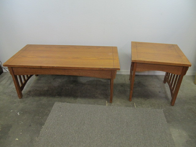 lot 8 image: Matching Wood Coffee & Side Table