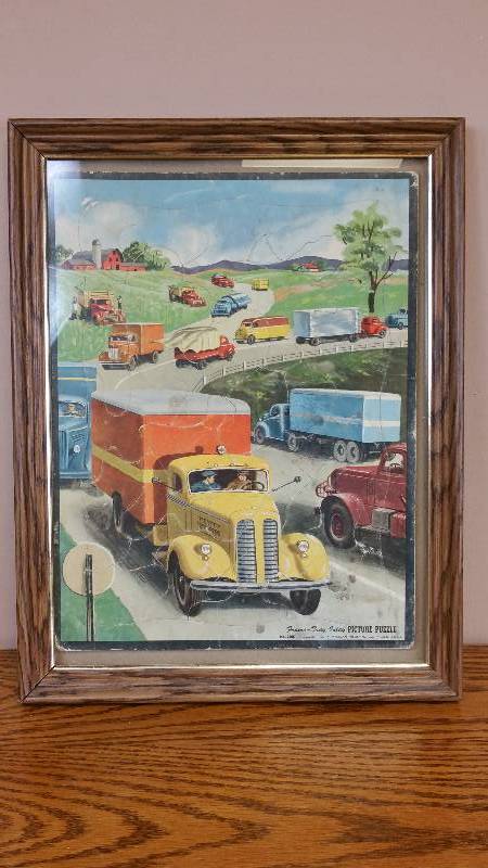 lot 86 image: 1953 Whitman #2605 Picture Puzzle Framed