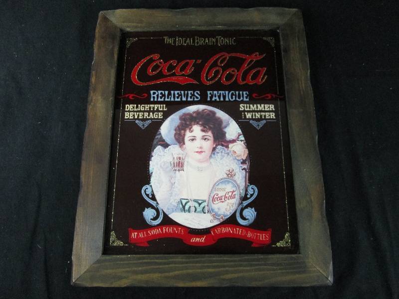 lot 2 image: Coca Cola Glass Sign