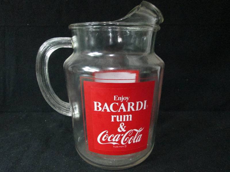 lot 29 image: Coca Cola & Bacardi Glass Pitcher