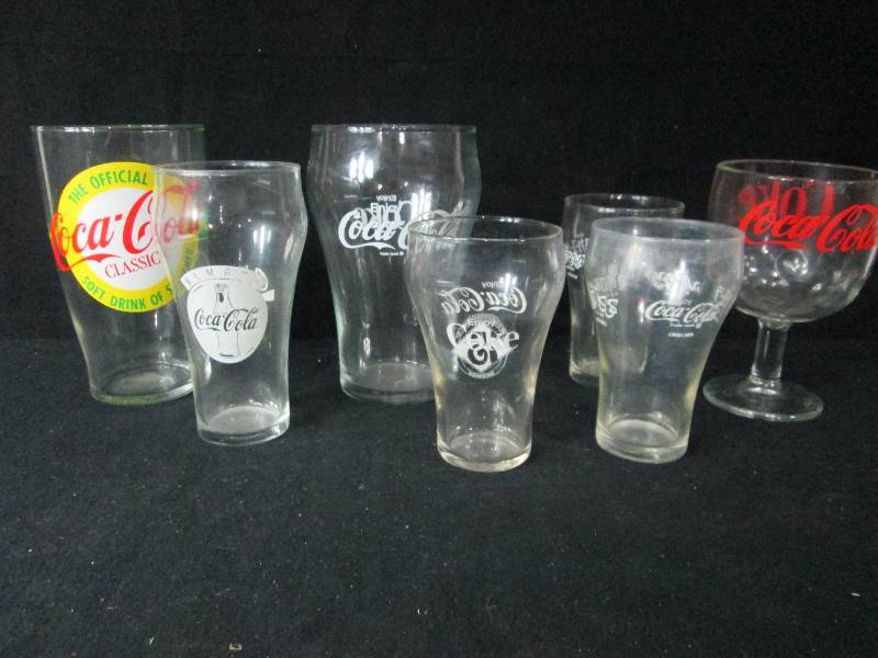 lot 31 image: Assorted Coca Cola Drink Glasses