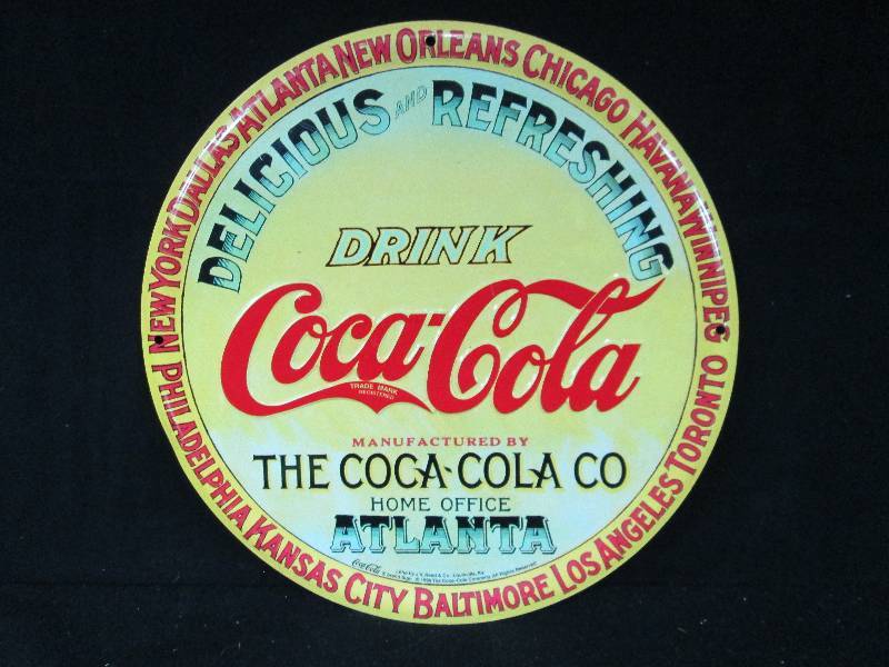 lot 59 image: Collectable Embossed Tin Coca Cola Sign