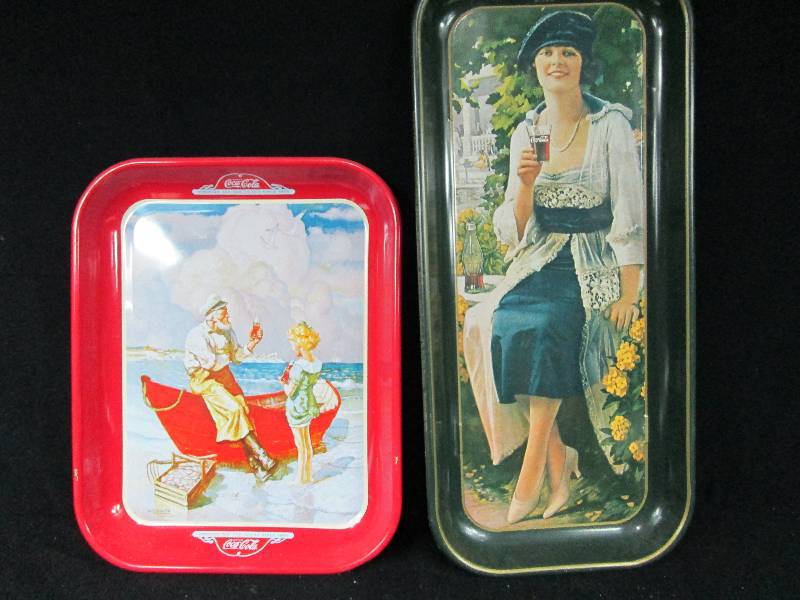 lot 64 image: Collectable Coca Cola Tin Trays