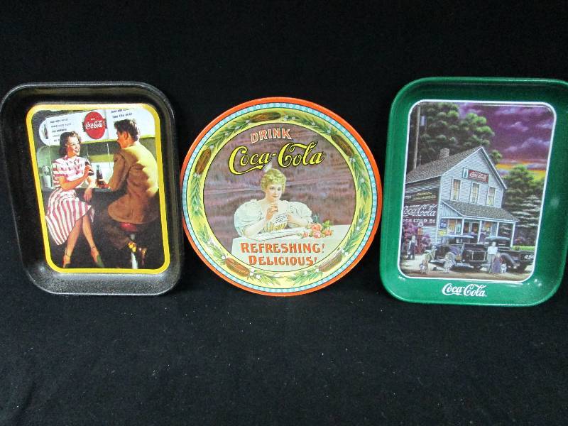 lot 65 image: Collectable Coca Cola Tin Trays