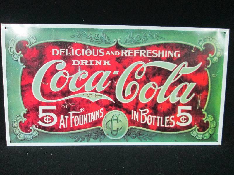 lot 66 image: Collectable Tin Coca Cola Sign