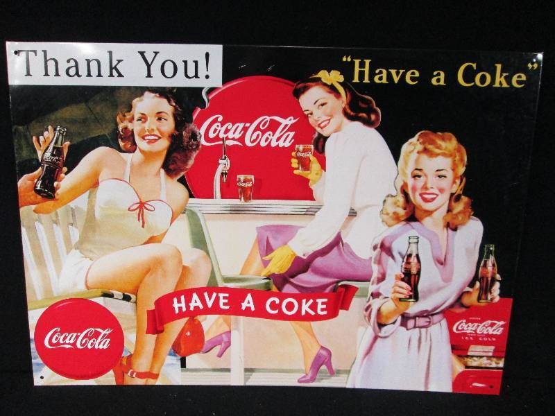 lot 68 image: Collectable Tin Coca Cola Sign