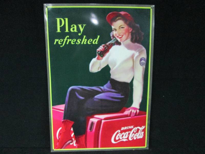 lot 70 image: Collectable Tin Coca Cola Sign