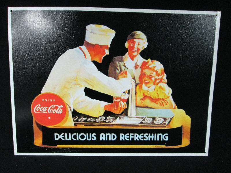lot 71 image: Collectable Tin Coca Cola Sign