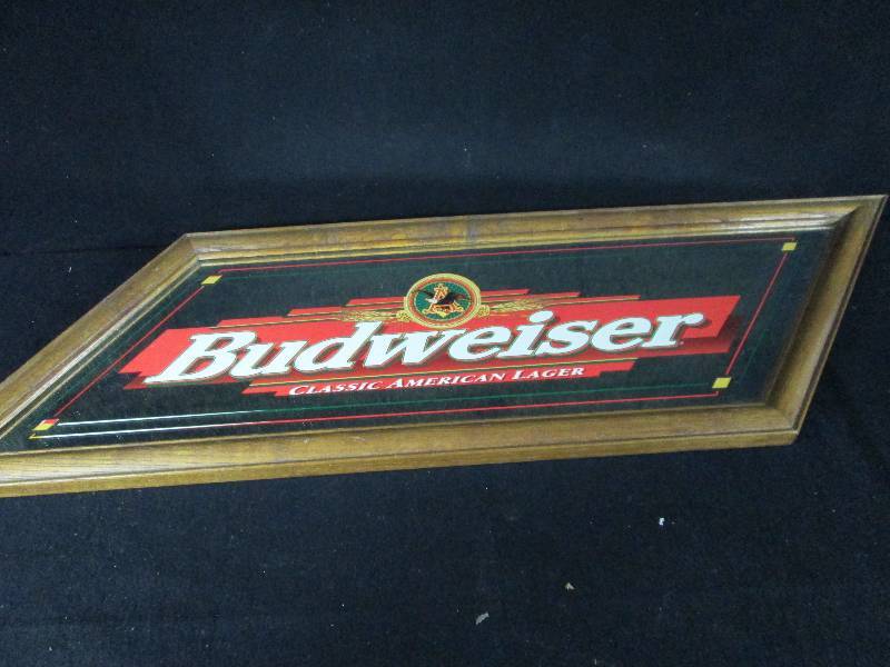 lot 132 image: Glass Budweiser Sign