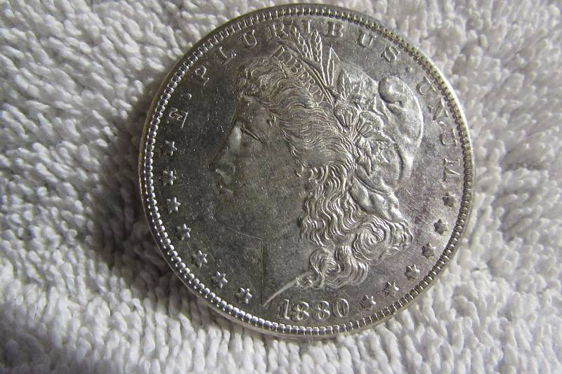 1880 - S MORGAN SILVER DOLLAR, 90% SILVER