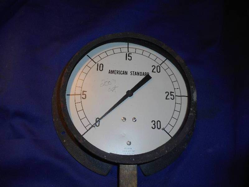 ANTIQUE 9 INCH AMERICAN STANDARD PRESSURE GAUGE