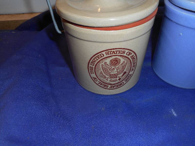 3 VINTAGE CROCK JARS