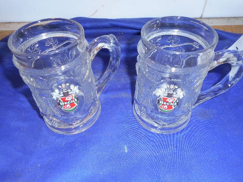 2 VINTAGE BECKS BEER MUGS