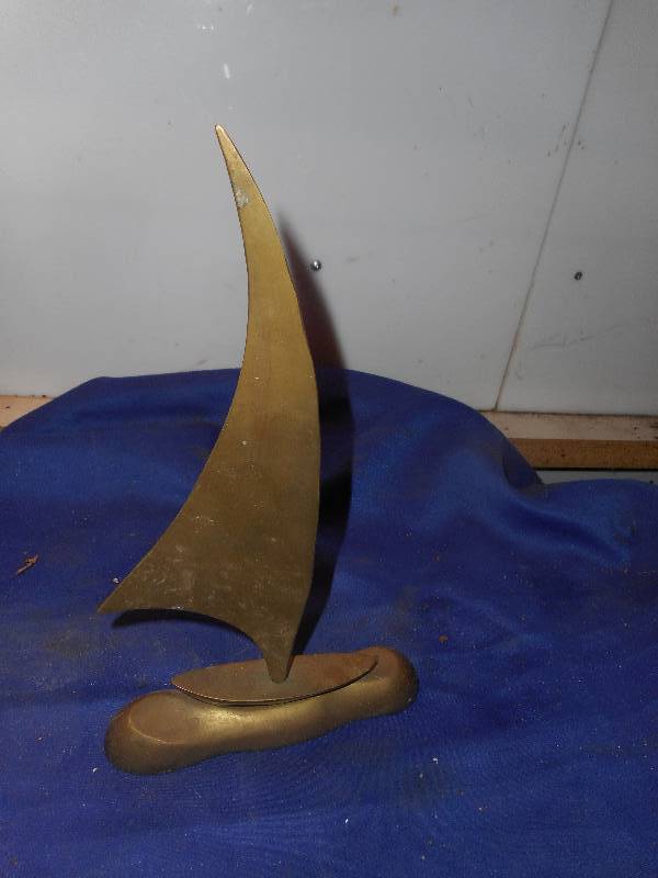 ANTIQUE BRASS SAIL BOAT
