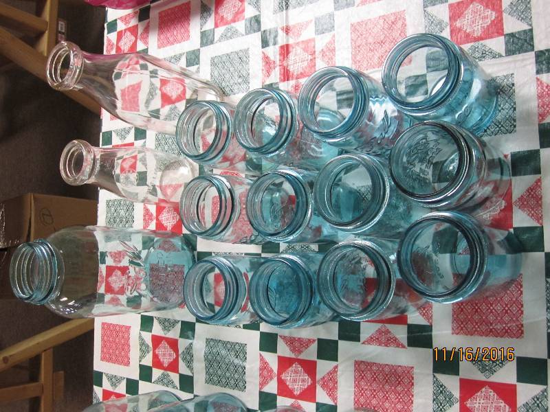 Lot of blue Ball mason jars, pints...