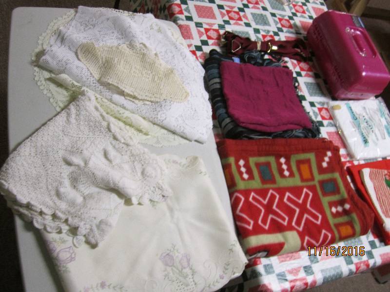 Lot of doilies, towels and more...