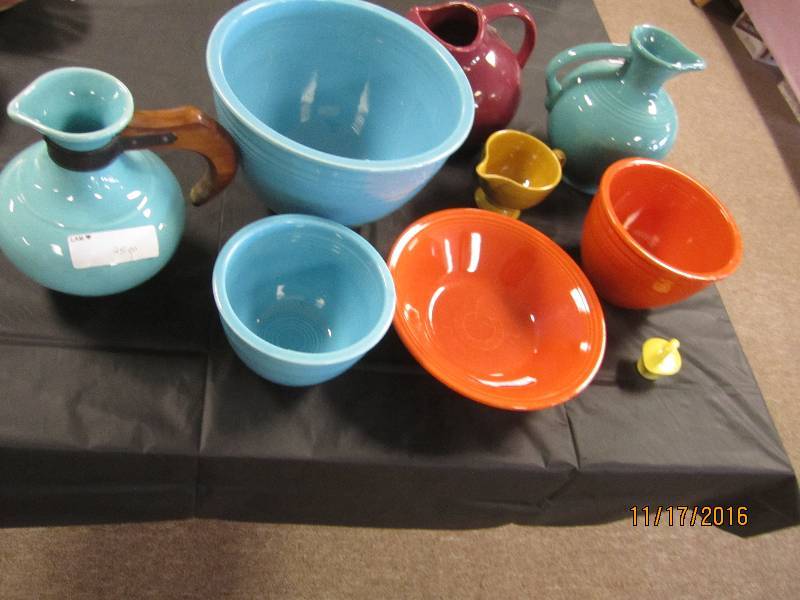 Lot of Fiestaware dishes, orange ve...