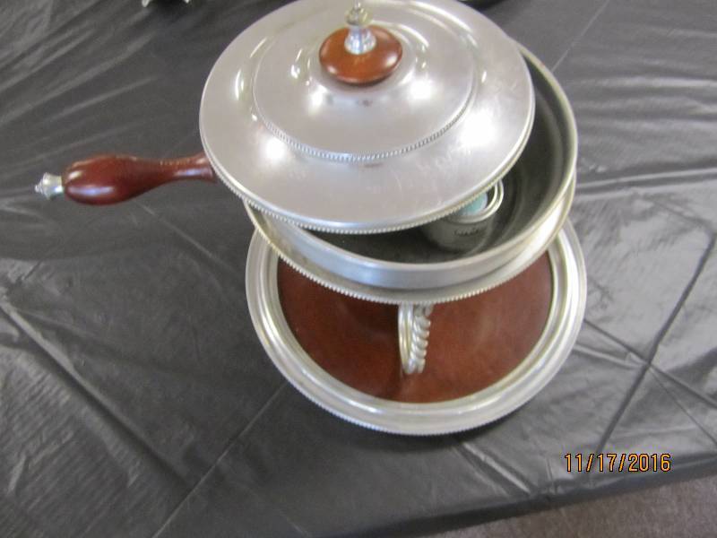 Vintage chafing dish and tray...