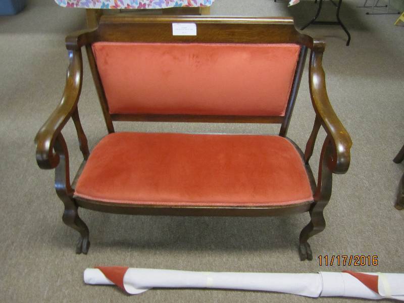 Antique love seat 43 long, 25 dee...