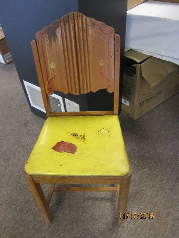 Vintage chair, back is cracked...