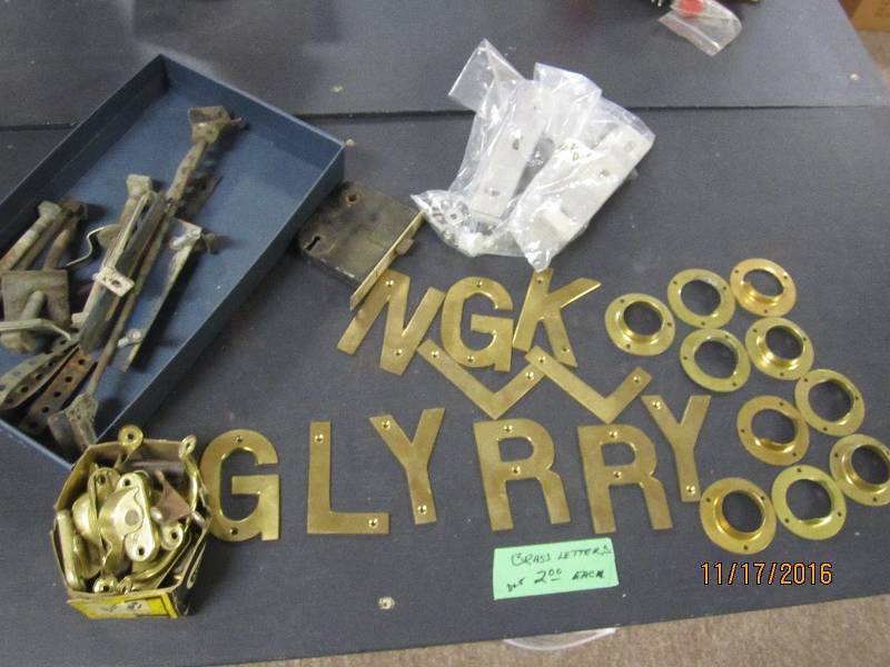 Brass letters, vintage hardware and...