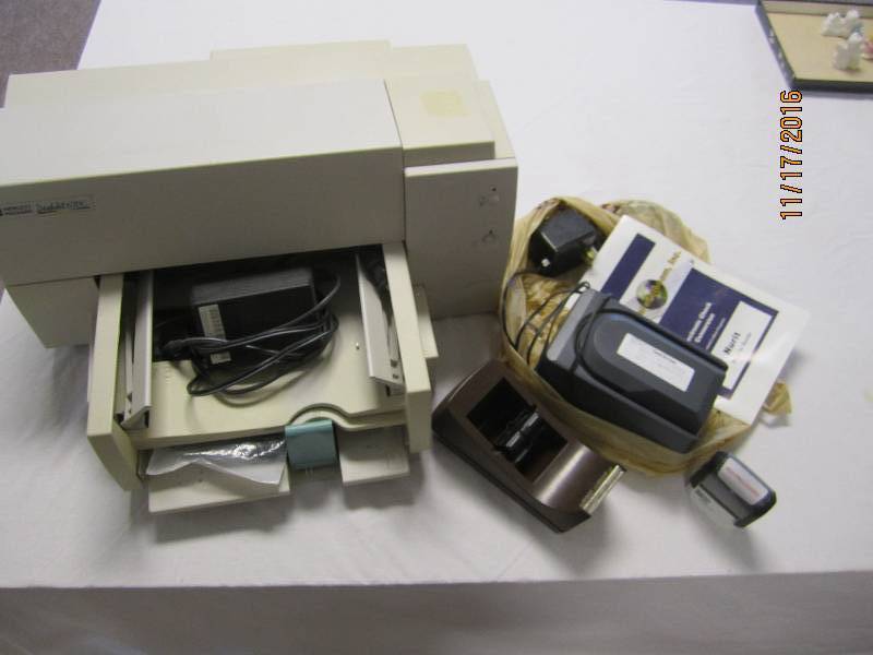 HP Printer, check reader, stamp and...