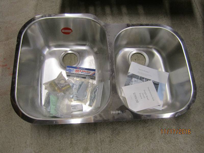 New stainless steel sink bowl...