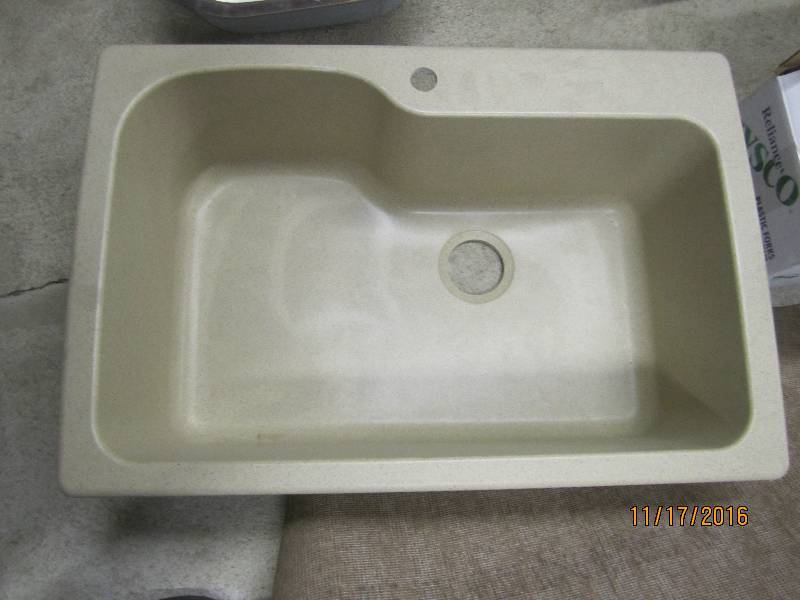 New sink, outer edge measures 33 x ...