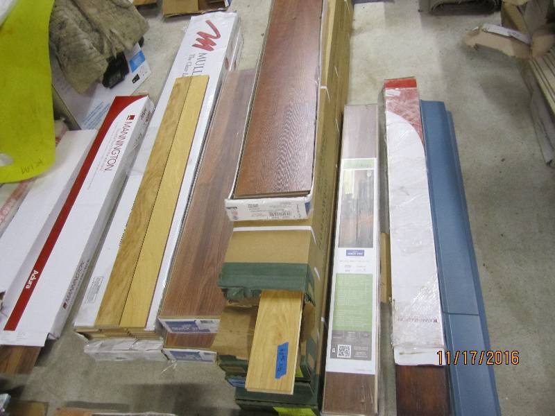 Lot of wood flooring, each pile is ...