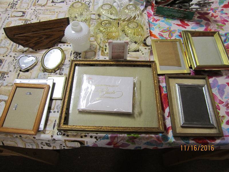 Lot of frames, glass, and more...