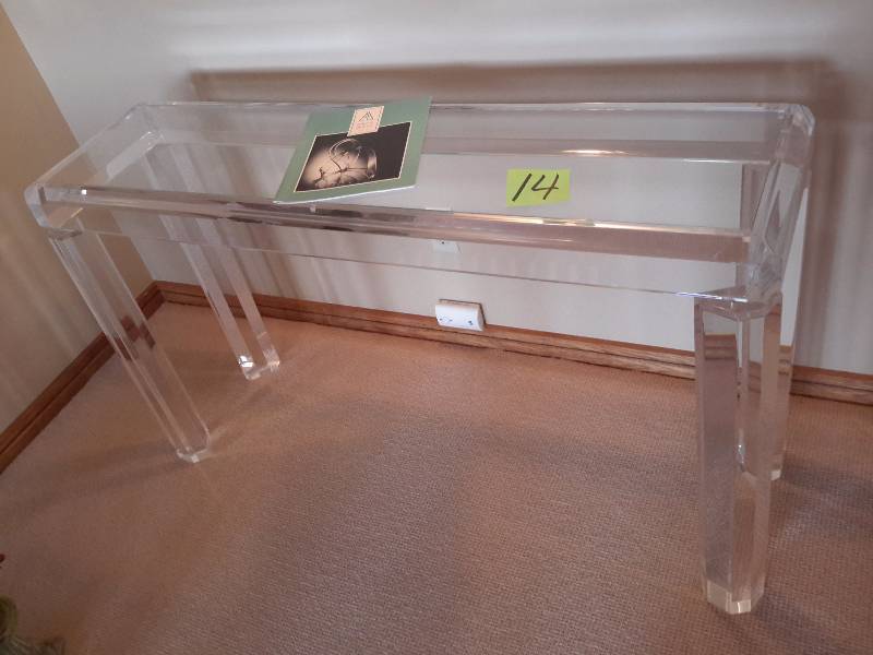 ACRYLIC, Sofa Table.. 53in x 15in x 31in