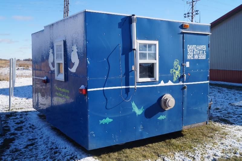 Pull Behind Permanent Fish House Moorhead Liquidation Ice & Spear Fishing House Auction KBID