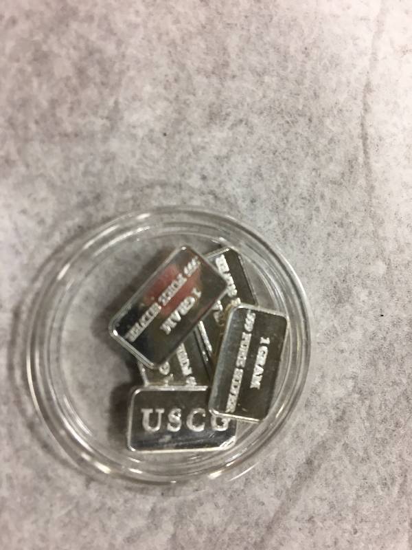 lot 124 image: 5 - 1 gram silver bars