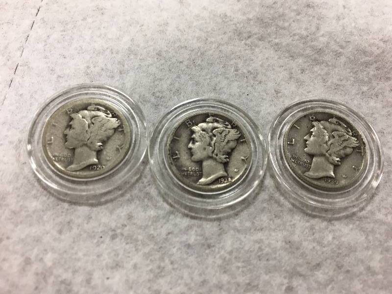 lot 125 image: Mercury Dimes