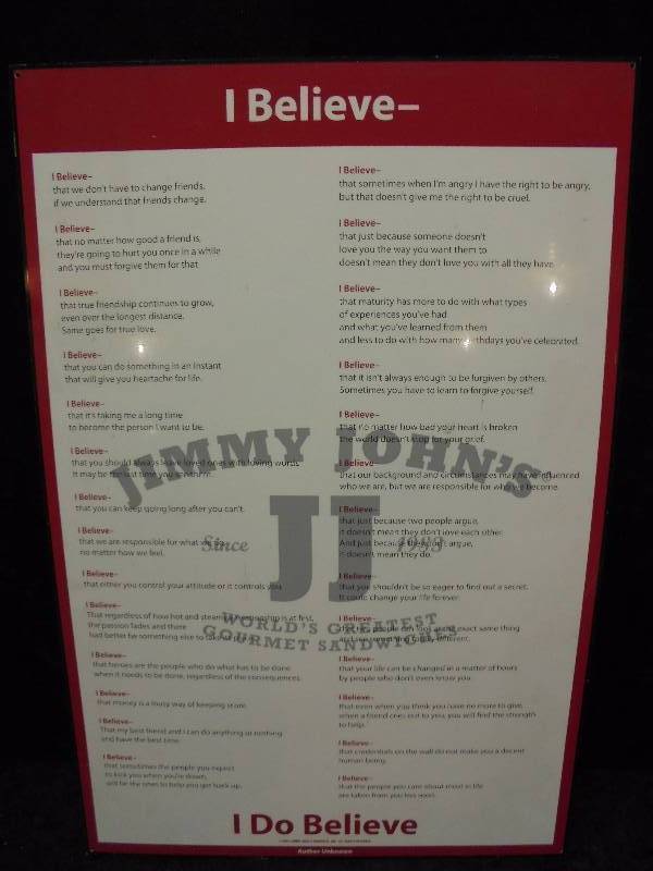 lot 87 image: Jimmy Johns I Believe, 2005, Metal, 26x17