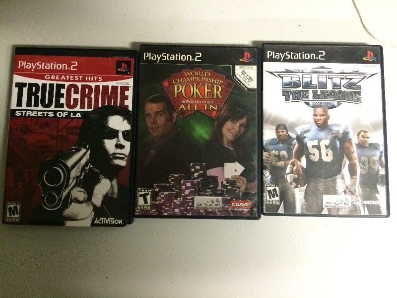 lot 23 image: 5 PLAYSTATION 2 GAMES - ACECOMBAT TRANSFORMERS TRUE CRIME BLITZ THE LEAGUE POKER