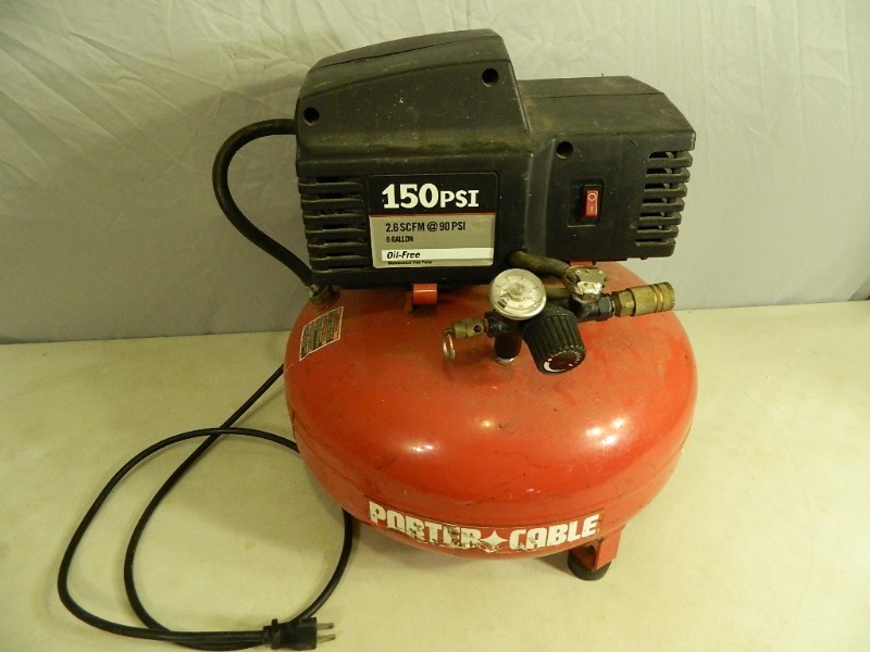 lot 16 image: Porta Cable 6 Gallon Air Compressor
