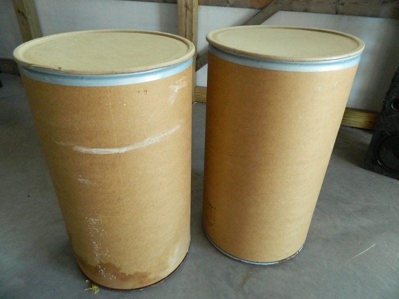 lot 5 image: 2 Cardboard Fiber Drums  Barrels