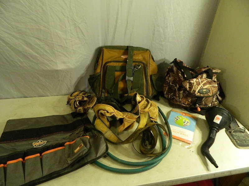 lot 159 image: Fishing Bag, Toolbelt, Bucket Boss Tool Bag, Etc