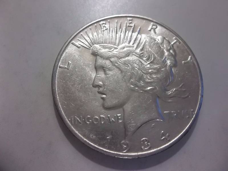 1934 D Silver Peace Dollar  Higher Grade
