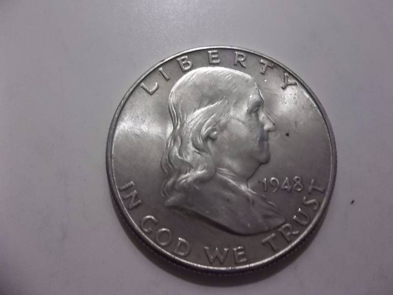 1948 D Franklin Half Dollar Very High Grade Unc