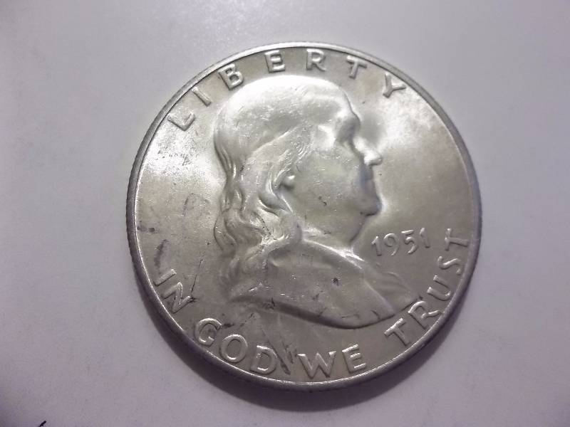 1951 S Franklin Half Dollar Very High Grade Unc