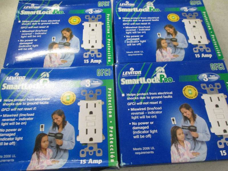 lot 6 image: 4 packs of 3 Leviton smart lock pro...