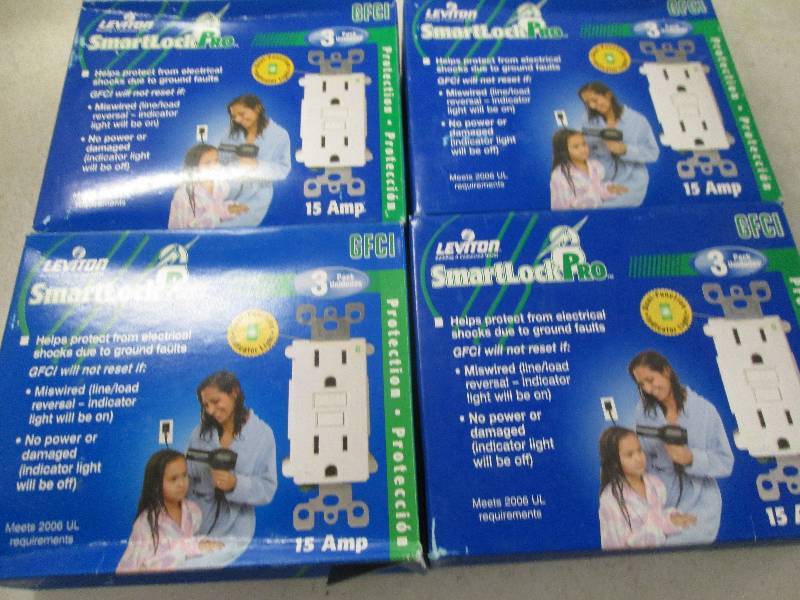 lot 7 image: 4 packs of 3 Leviton smart lock pro...